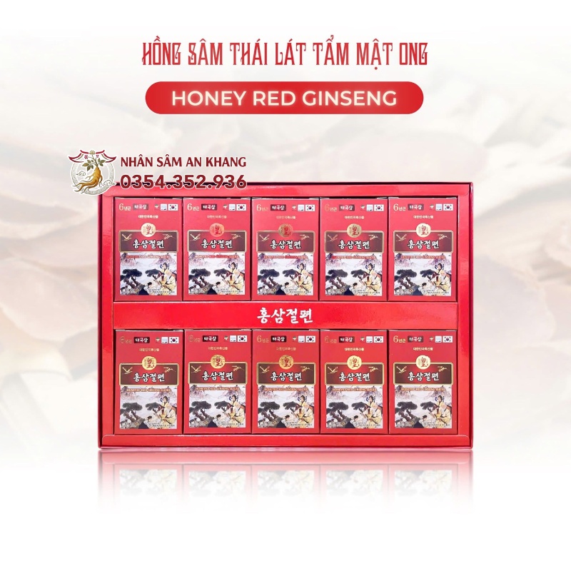 Hồng Sâm Thái Lát Tẩm Mật Ong HG Bio 200g 8 sam lat tam mat ong hg bio 3