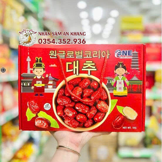 Táo Đỏ Sấy Khô Hàn Quốc One Global 1KG 9 tao do co hoa don 5
