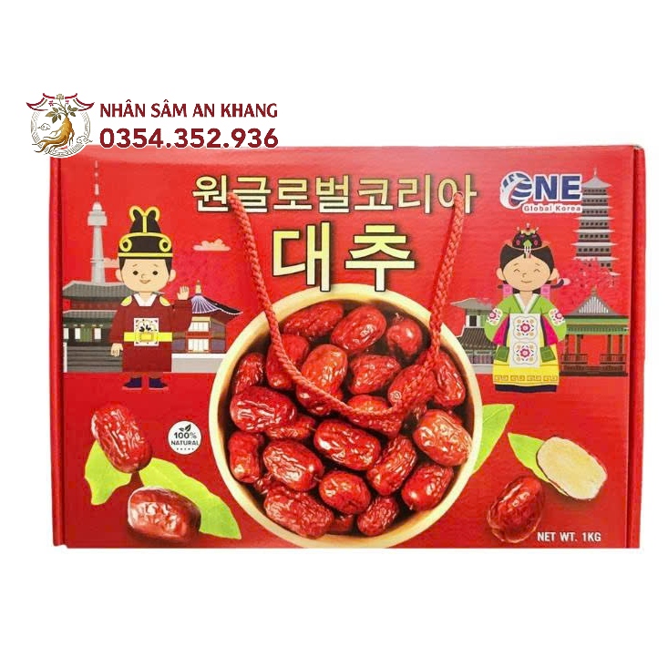 Táo Đỏ Sấy Khô Hàn Quốc One Global 1KG 14 tao do co hoa don 6