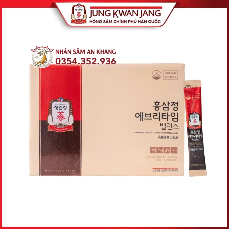 Tinh Chất Hồng Sâm Pha Sẵn KGC Everytime Balance 20 Gói x 10ml 8 tinh chat pha san kgc balance 8