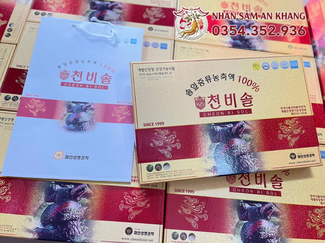 Tinh Dầu Thông Đỏ Cheon Bi Sol 180 Viên 19 tinh dau thong do cheon bi sol 10