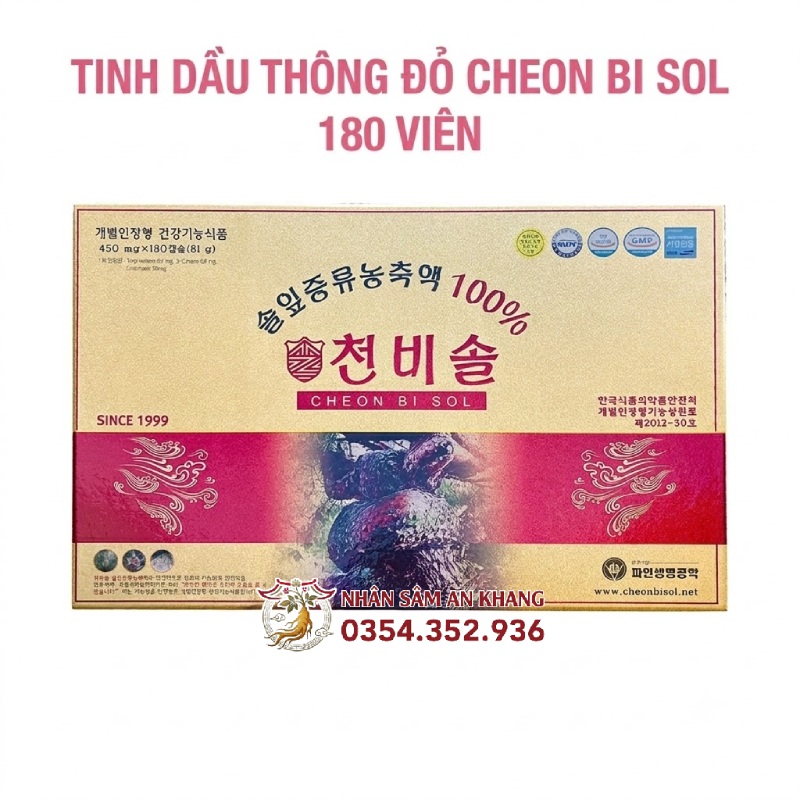 Tinh Dầu Thông Đỏ Cheon Bi Sol 180 Viên 11 tinh dau thong do cheon bi sol 11