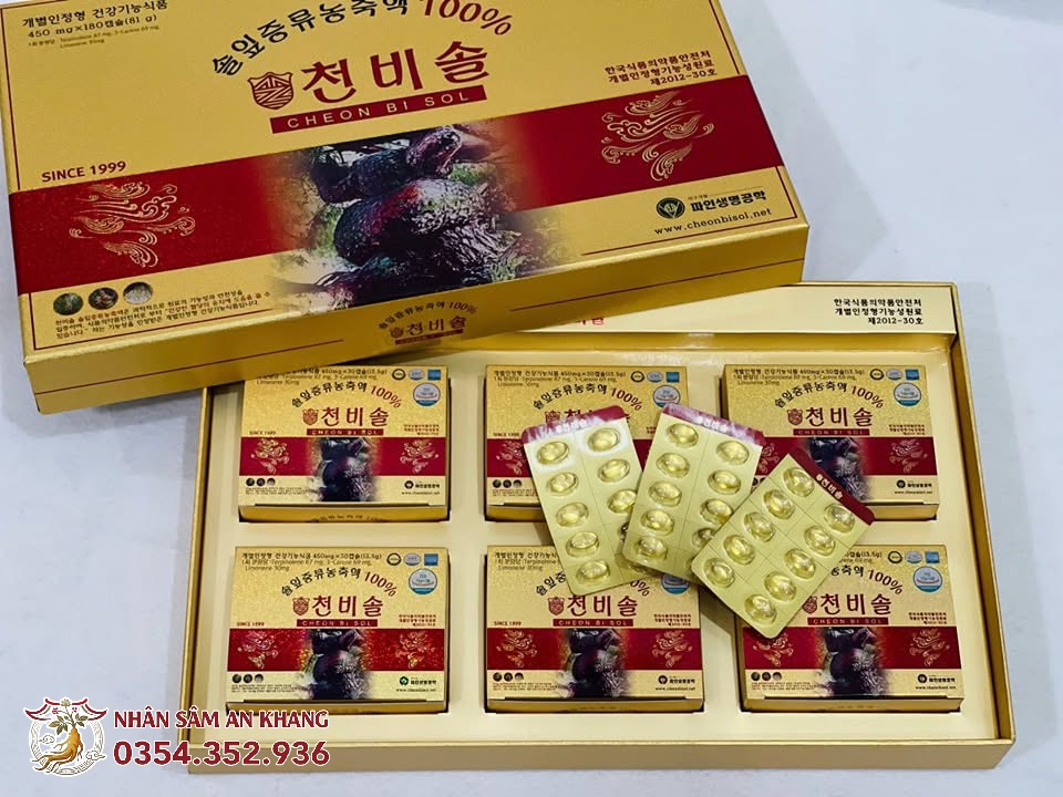 Tinh Dầu Thông Đỏ Cheon Bi Sol 180 Viên 16 tinh dau thong do cheon bi sol 4