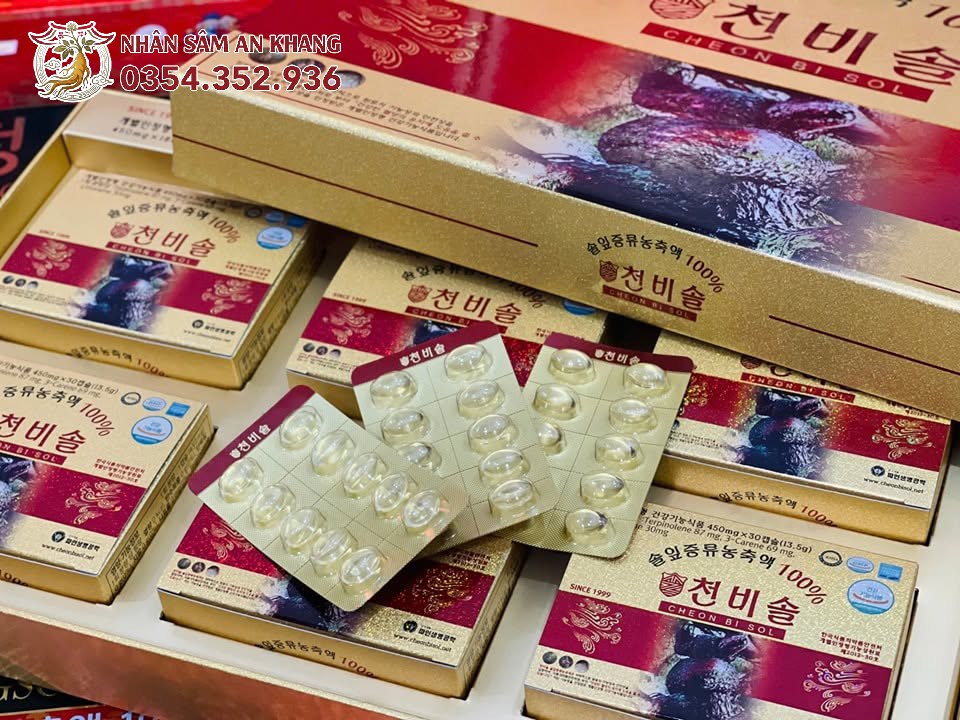 Tinh Dầu Thông Đỏ Cheon Bi Sol 180 Viên 14 tinh dau thong do cheon bi sol 5