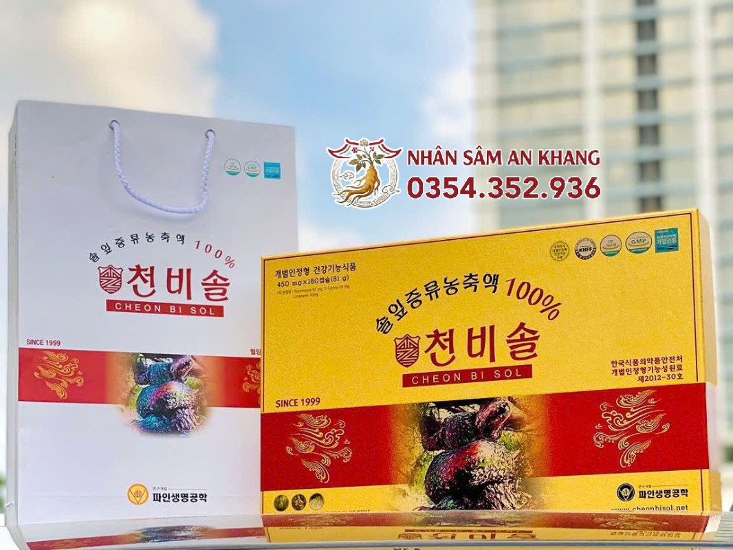 Tinh Dầu Thông Đỏ Cheon Bi Sol 180 Viên 18 tinh dau thong do cheon bi sol 9
