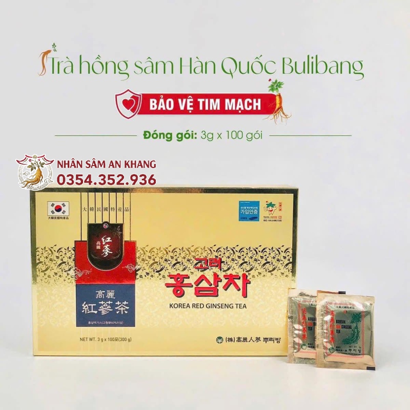 Trà Hồng Sâm Hàn Quốc Buleebang100 Gói 9 tra vang 4