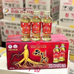 Nước Hồng Sâm Có Củ Won Ki Sam 120ml x 10 Chai