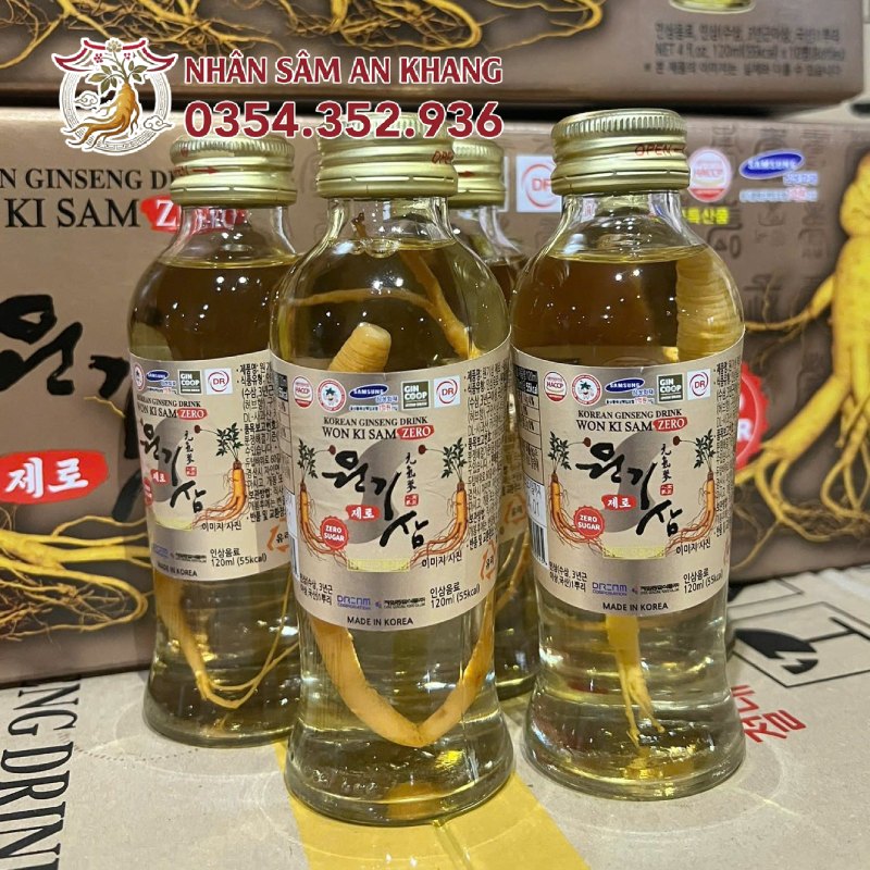 Nước Hồng Sâm Won Ki Sam Không Đường 120ml x 10 Chai 13 wonkisam ko duong 4