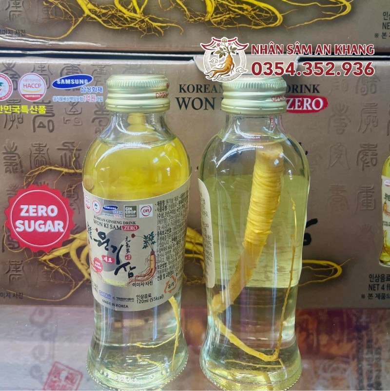 Nước Hồng Sâm Won Ki Sam Không Đường 120ml x 10 Chai 12 wonkisam ko duong 5